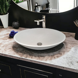 Ivory Bespoke Oval Concrete Basin 50 x 35 x 15cm