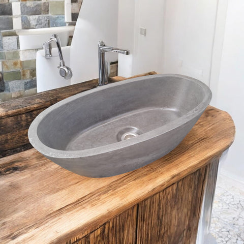 Image of Calypso Charcoal Bespoke Concrete Basin  56 x 29.5 x 15cm Seedleme