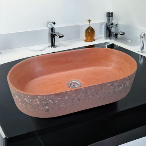 Image of Terracotta Gaia's Ark 53 x 30 x 11.5cm Namibian Dream Concrete Bespoke Sink Seedleme