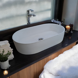 Gaia's Ark Ivory Concrete Sink 53 x 30 x 11.5cm Seedleme