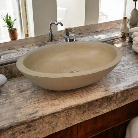 Image of Angels Rock Pool Sandstone Bespoke Bathroom Sink 545x400x165mm Seedleme