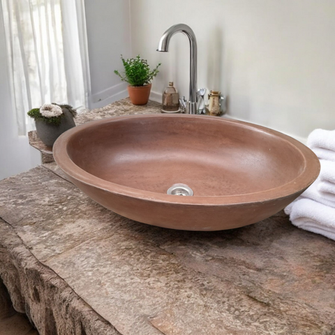 Image of Angels Rock Pool Choc Plum Bespoke Bathroom Sink 545x400x165mm Seedleme