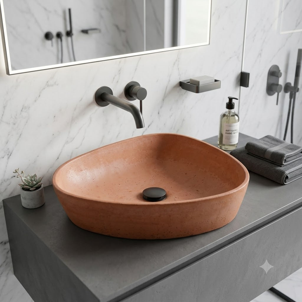Angels Egg Bespoke Terracotta Bespoke Sink 50 x 41 x 11.5cm