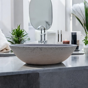 Exposed Aggregate Bespoke Charcoal Angels Rock Pool Concrete Sink 545x400x165mm Seedleme