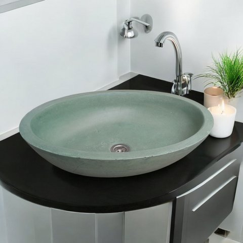 Image of Angels Rock Pool Green Bespoke Bathroom Sink 545x400x165mm Seedleme