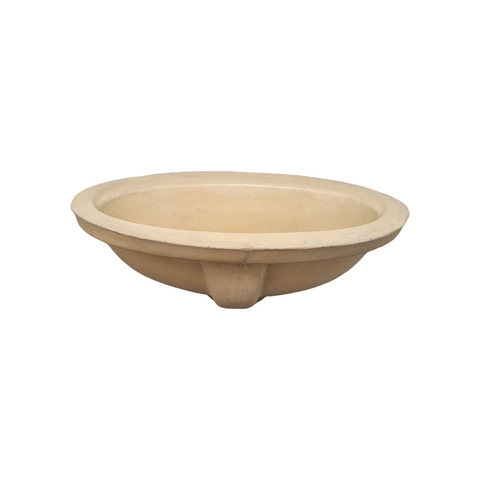 Image of Sandstone Oval Bespoke Drop In Bathroom Sink 61 x 47 x 18cm