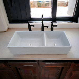Grey Double Butler 101 x 44.5 x 20.5cm Basin. Bespoke Hand-made Sink