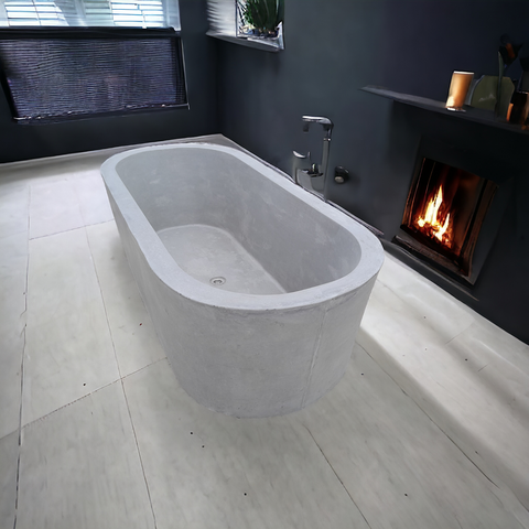 Image of Silverland Grey Concrete Bath 175 x 80 x 50cm
