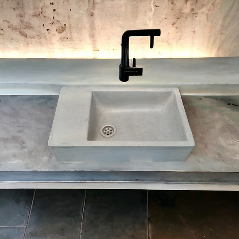 Image of Grey Concrete basin / sink 420 x 240 x 115mm High Quality concrete
