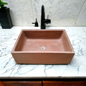 Choc Plum Bespoke Single Butler Concrete Sink. 65 x 45 x 20cm