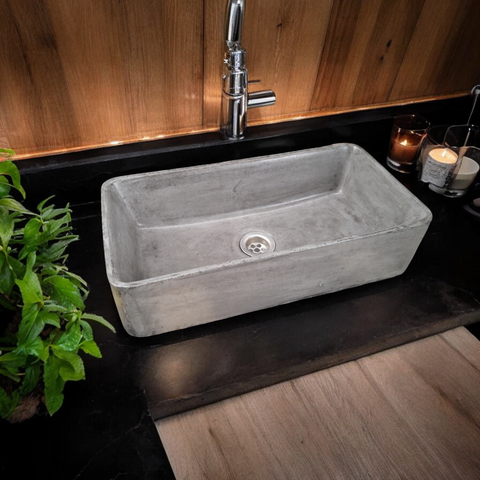 Image of Aquatina Charcoal Concrete Basin 47 x 23.5 x 12cm