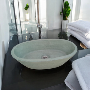 Calypso Green Bespoke Concrete Basin 56 x 29.5 x 15cm