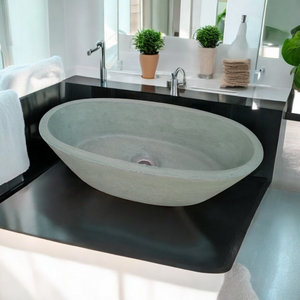 Calypso Green Bespoke Concrete Basin 56 x 29.5 x 15cm