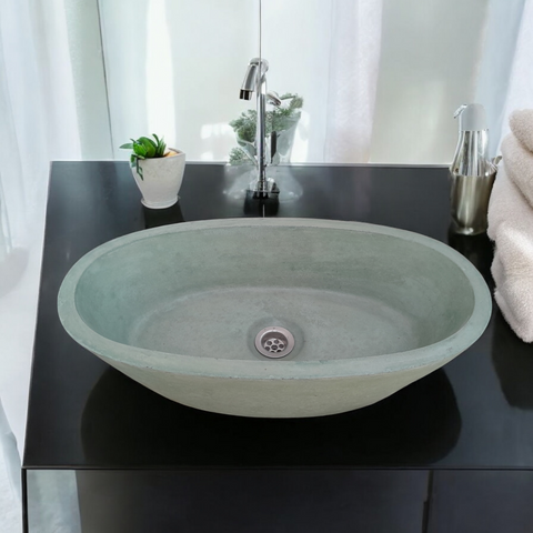 Image of Calypso Green Bespoke Concrete Basin 56 x 29.5 x 15cm