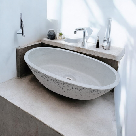 Image of Exposed Aggregate Calypso Grey Bespoke Sink 56 x 29.5 x 15cm