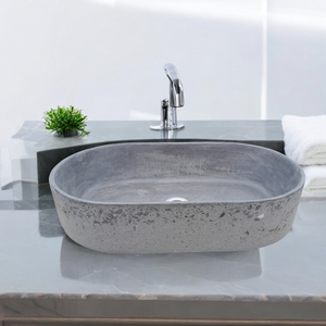 Exposed Aggregate Bespoke Gaia's Ark Charcoal Sink 53 x 30 x 11.5cm