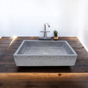 Exposed Aggregate Charcoal Cement Basin Concrete Sink 605 x 410 x 130mm