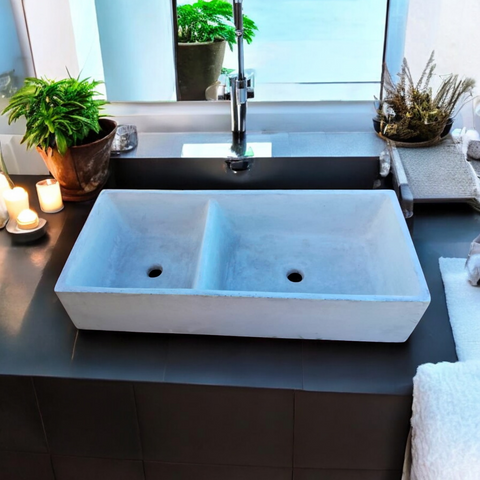 Image of Ivory Double Farm style butler Sink 101 x 44.5 x 20.5cm