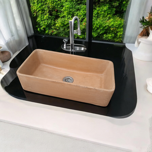 Aquatina Burnt Orange Concrete Basin 47 x 23.5 x 12cm