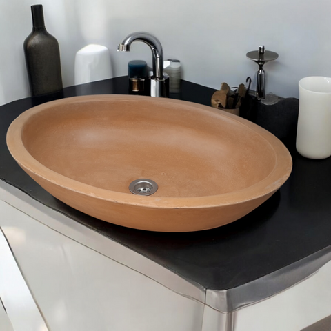 Image of Angels Rock Pool Burnt Orange Bespoke Bathroom Sink 545x400x165mm