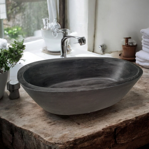 Calypso Black Bespoke Concrete Basin 56 x 29.5 x 15cm