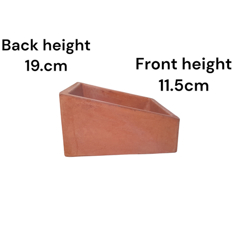 Image of Bespoke Terracotta Concrete Slanting Pyramid Sink 360 x 365mm