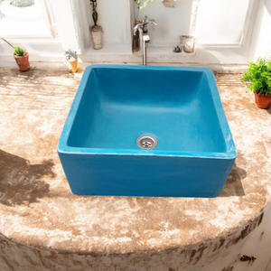 Mermaids Pond 39x39x16cm Blue Bespoke Sink