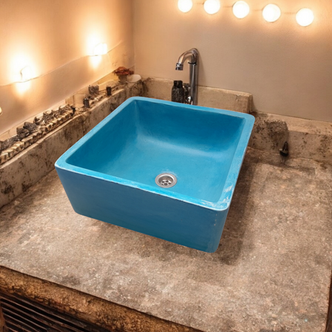 Image of Mermaids Pond 39x39x16cm Blue Bespoke Sink