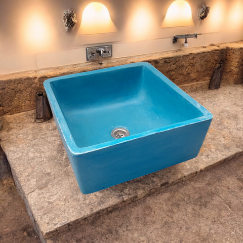 Image of Mermaids Pond 39x39x16cm Blue Bespoke Sink