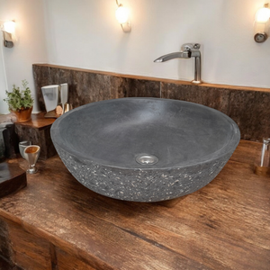 Black Starry Night Bespoke Concrete Concaved Basin 42 x 14cm