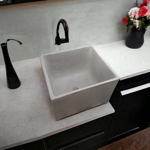 Large Grey Square Concrete Basin  45 x 40 x 31cm