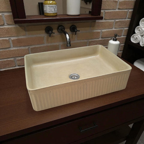 Image of The Abalone Sandstone Bespoke Concrete Sink 50 x 34 x 13cm Seedleme