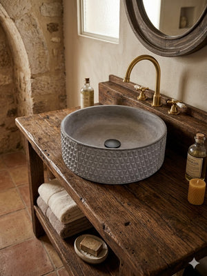 The Emerald Dream Bespoke Charcoal Concrete Sink 39.5 x 11.5cm