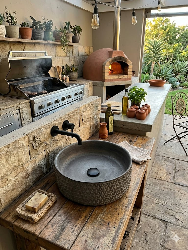 The Emerald Dream Bespoke Charcoal Concrete Sink 39.5 x 11.5cm