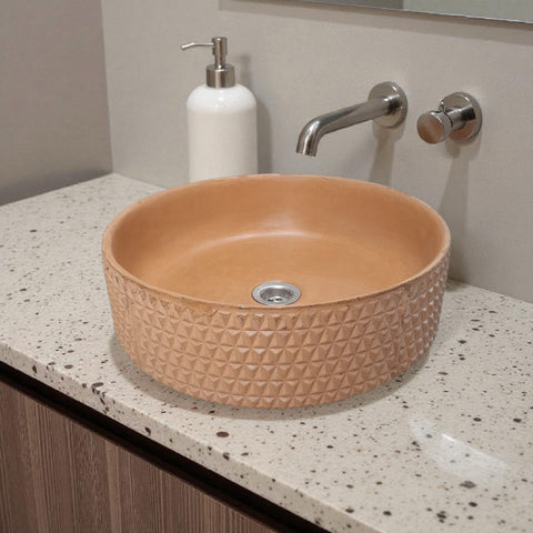Image of The Emerald Dream Bespoke Burnt Orange Concrete Sink 39.5 x 11.5cm Seedleme