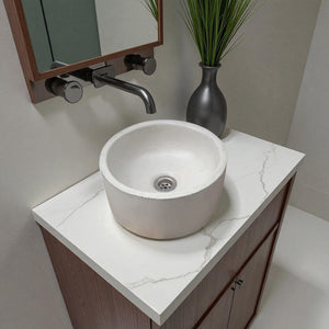 Ivory Round Bespoke Concrete Sink 30 x 30 x 13cm