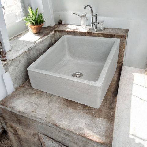 Image of Bespoke Grey Concrete Slanting Pyramid 360 x 365mm Seedleme