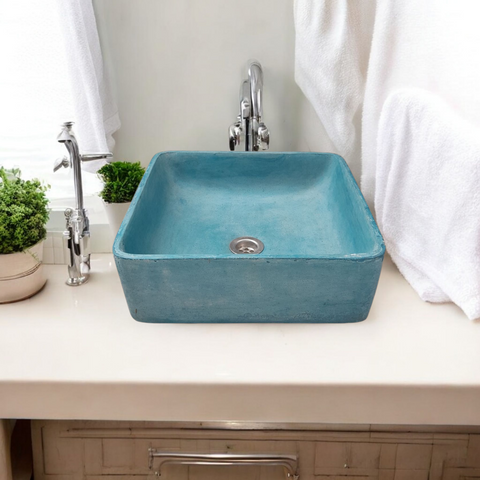 Image of Ocean Blue 36 x 36 x 12cm Bespoke Concrete Basin/Sink Handmade in RSA Seedleme