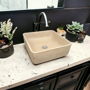 Sandstone Concrete Handmade Countertop Butler Sink 36 x 36 x 12cm - Seedleme