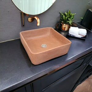 Choc Plum Concrete Butler Bespoke Basin/Sink 36 x 36 x 12cm Seedleme