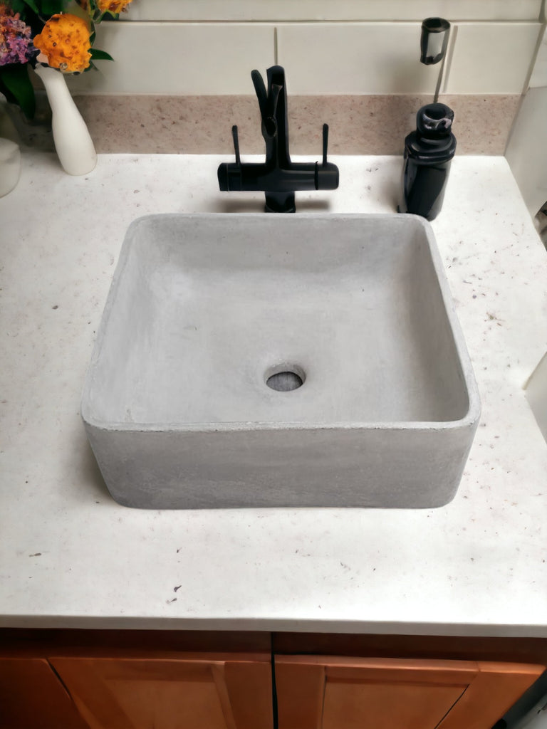 Concrete Cement Handmade Basin Countertop Butler Sink 36 x 36 x 12cm