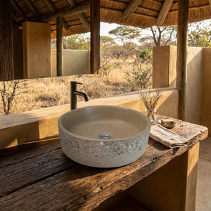 Sandstone Round Flat Namibian Dream Basin 40 x 40 x 12cm