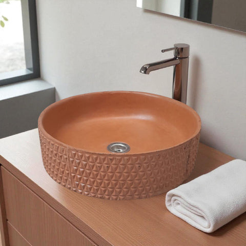 Image of The Emerald Dream Bespoke Terracottta Concrete Sink 39.5 x 11.5cm Seedleme