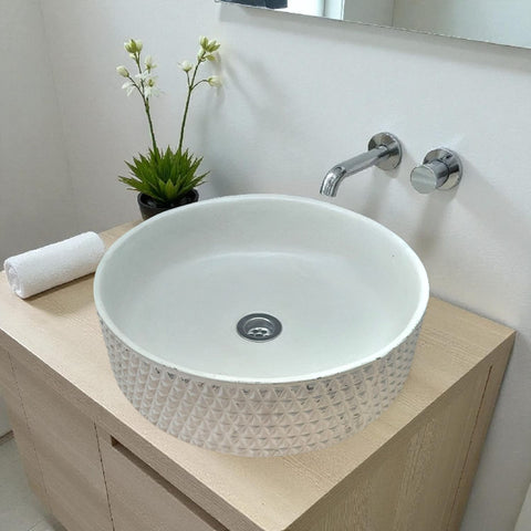 Image of The Emerald Dream Bespoke Ivory Concrete Sink 39.5 x 11.5cm Seedleme
