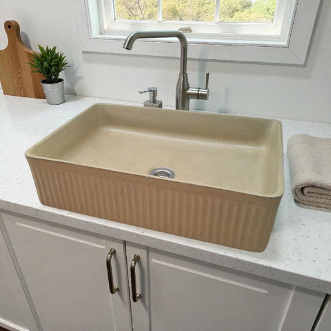 Image of The Abalone Sandstone Bespoke Concrete Sink 50 x 34 x 13cm Seedleme