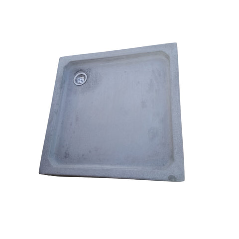 Image of Solid Square Concrete Charcoal Shower Pan 90 x 90 x 13,5