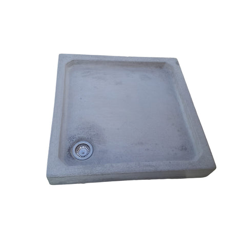 Image of Solid Square Concrete Charcoal Shower Pan 90 x 90 x 13,5