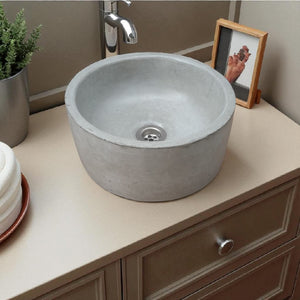 Grey Round Bespoke Concrete Sink 30 x 30 x 13cm