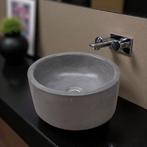 Charcoal Round Bespoke Concrete Sink 30 x 30 x 13cm