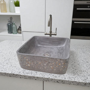 Charcoal Namibian Dream 31 x 31 x 12cm Bespoke Exposed Sink